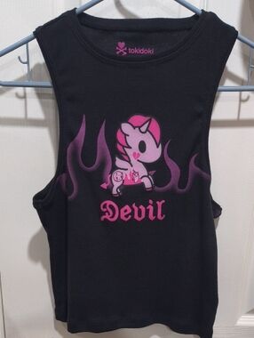 NWOT tokidoki Black & hot Pink Tank Top